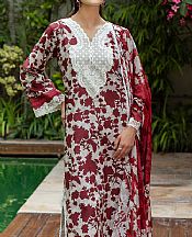 Zainab Chottani Maroon/White Lawn Suit- Pakistani Lawn Dress