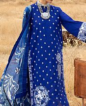 Zainab Chottani Royal Blue Jacquard Suit- Pakistani Designer Lawn Suits