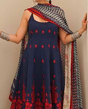 Zara Shahjahan Midnight Blue Jacquard Suit- Pakistani Lawn Dress