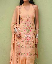 Zara Shahjahan Peach Jacquard Suit- Pakistani Lawn Dress
