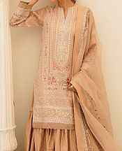 Zara Shahjahan Fawn Brown Lawn Suit- Pakistani Lawn Dress