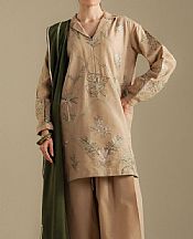 Zara Shahjahan Beige Khaddar Suit- Pakistani Winter Dress