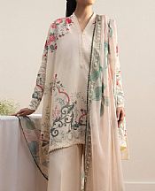 Zara Shahjahan Off White Lawn Suit- Pakistani Designer Lawn Suits
