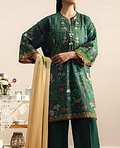 Zara Shahjahan Green Lawn Suit- Pakistani Designer Lawn Suits