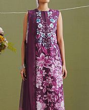 Zara Shahjahan Wine Berry Lawn Suit- Pakistani Lawn Dress