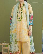 Zara Shahjahan Sand Gold Lawn Suit- Pakistani Lawn Dress