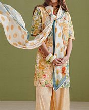 Zara Shahjahan Persian Orange Lawn Suit- Pakistani Lawn Dress