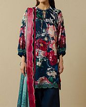 Navy Blue Lawn Suit