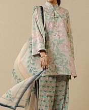 Pink/Turquoise Lawn Suit