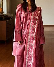 Zara Shahjahan Rose Pink Lawn Suit- Pakistani Lawn Dress