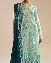 Zara Shahjahan Summer Green Lawn Suit- Pakistani Designer Lawn Suits