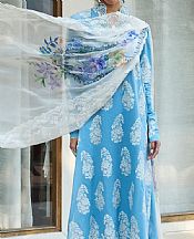 Zara Shahjahan Picton Blue Lawn Suit- Pakistani Lawn Dress