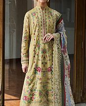 Zara Shahjahan Light Olive Green Lawn Suit- Pakistani Designer Lawn Suits