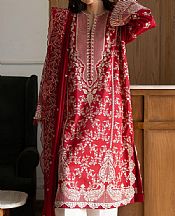 Zara Shahjahan Red Lawn Suit- Pakistani Lawn Dress