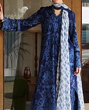Zara Shahjahan Navy Blue Lawn Suit- Pakistani Lawn Dress