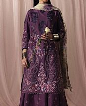 Zara Shahjahan Plum Lawn Suit- Pakistani Lawn Dress