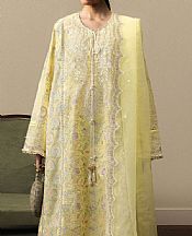 Zara Shahjahan Yellow Lawn Suit- Pakistani Designer Lawn Suits