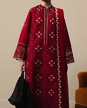 Zara Shahjahan Scarlet Lawn Suit- Pakistani Designer Lawn Suits