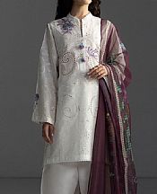 Zara Shahjahan Off-white Lawn Suit- Pakistani Lawn Dress