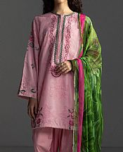 Zara Shahjahan Candy Pink Jacquard Suit- Pakistani Designer Lawn Suits