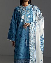 Zara Shahjahan Cadet Blue Lawn Suit- Pakistani Lawn Dress