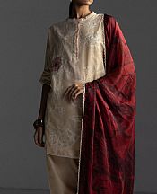 Zara Shahjahan Beige Lawn Suit- Pakistani Lawn Dress