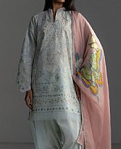 Zara Shahjahan Light Grey Lawn Suit- Pakistani Lawn Dress