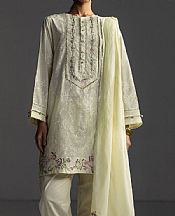 Zara Shahjahan Cream Lawn Suit- Pakistani Designer Lawn Suits