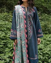 Teal Blue Khaddar Suit- Pakistani Winter Dress