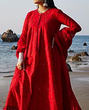Zara Shahjahan Scarlet Lawn Suit- Pakistani Designer Lawn Suits
