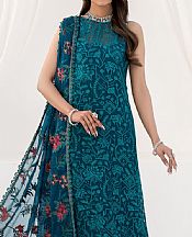 Teal Blue Chiffon Suit- Pakistani Designer Chiffon Suit