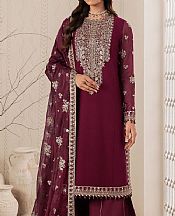 Zarif Plum Chiffon Suit- Pakistani Designer Chiffon Suit