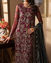 Zarif Deep Carmine Net Suit- Pakistani Chiffon Dress