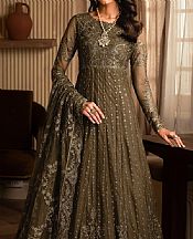 Zarif Dull Brown Net Suit- Pakistani Designer Chiffon Suit