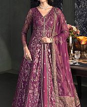Zarif Raspberry Rose Net Suit- Pakistani Chiffon Dress