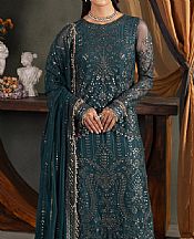 Zarif Nile Blue Net Suit- Pakistani Chiffon Dress