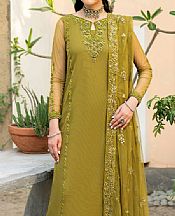 Zarif Olive Green Chiffon Suit- Pakistani Designer Chiffon Suit