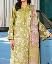 Zarif Olive Green Lawn Suit- Pakistani Designer Lawn Suits