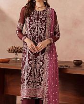 Zarif Wine Chiffon Suit- Pakistani Designer Chiffon Suit