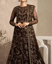 Zarif Chocolate Net Suit- Pakistani Designer Chiffon Suit