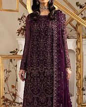 Zarif Egg Plant Chiffon Suit- Pakistani Chiffon Dress