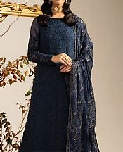Zarif Oxford Blue Chiffon Suit- Pakistani Chiffon Dress