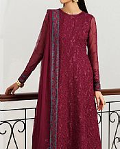 Zarif Wine Red Chiffon Suit- Pakistani Chiffon Dress