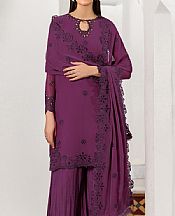 Zarif Dark Raspberry Chiffon Suit- Pakistani Chiffon Dress