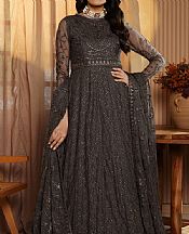 Zarif Dark Grey Net Suit- Pakistani Chiffon Dress