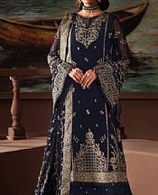Zarif Navy Blue Chiffon Suit- Pakistani Chiffon Dress