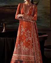 Zarif Bright Orange Chiffon Suit- Pakistani Designer Chiffon Suit