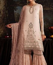Zarif Light Peach Chiffon Suit- Pakistani Designer Chiffon Suit