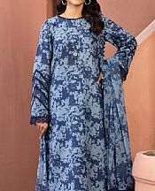 Zarif Rock Blue/Pickled Bluewood Cambric Suit- Pakistani Lawn Dress