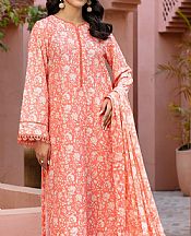 Zarif Salmon/Off White Cambric Suit- Pakistani Lawn Dress